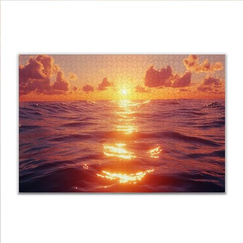 Puzzle Sonnenuntergang Ozean Klassische Puzzle 200 Teile Erwachsene, Holzpuzzle Erwachsene Anspruchsvoll, Impossible Puzzel Kunst Lernspiel, Schwer Wooden Jigsaw Set Ostern Geschenk Wohnkultur M-9 von JIANFREY