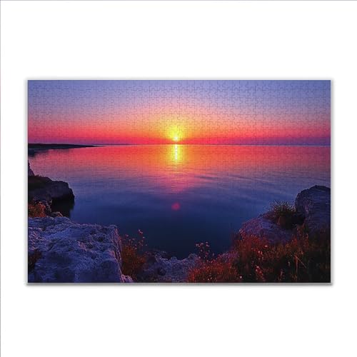 Puzzle Sonnenuntergang Ozean Klassische Puzzle 200 Teile Erwachsene, Holzpuzzle Erwachsene Anspruchsvoll, Impossible Puzzel Kunst Lernspiel, Schwer Wooden Jigsaw Set Ostern Geschenk Wohnkultur Q-0 von JIANFREY