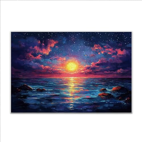 Puzzle Sonnenuntergang Ozean Klassische Puzzle 200 Teile Erwachsene, Holzpuzzle Erwachsene Anspruchsvoll, Impossible Puzzel Kunst Lernspiel, Schwer Wooden Jigsaw Set Ostern Geschenk Wohnkultur T-7 von JIANFREY