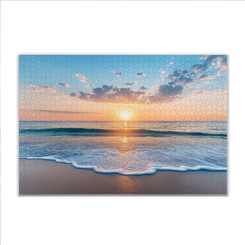 Puzzle Strand Landschaft Klassische Puzzle 1500 Teile Erwachsene, Holzpuzzle Erwachsene Anspruchsvoll, 2025 Impossible Puzzel Kunst Lernspiel, Schwer Wooden Jigsaw Set Ostern Geschenk Wohnkultur F-91 von JIANFREY