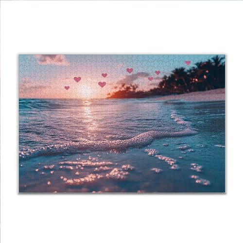 Puzzle Strand Liebe Klassische Puzzle 1500 Teile Erwachsene, Holzpuzzle Erwachsene Anspruchsvoll, 2025 Impossible Puzzel Kunst Lernspiel, Schwer DIY Wooden Jigsaw Set Ostern Geschenk Wohnkultur H-5 von JIANFREY