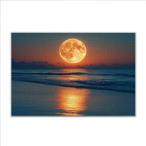 Puzzle Strand Sonnenuntergang Klassische Puzzle 1500 Teile Erwachsene, Holzpuzzle Erwachsene Anspruchsvoll, 2025 Impossible Puzzel Kunst Lernspiel, Schwer DIY Wooden Jigsaw Set Ostern Geschenk W-8 von JIANFREY