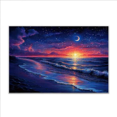 Puzzle Strand Sonnenuntergang Klassische Puzzle 200 Teile Erwachsene, Holzpuzzle Erwachsene Anspruchsvoll, 2025 Impossible Puzzel Kunst Lernspiel, Schwer DIY Wooden Jigsaw Set Ostern Geschenk A-9 von JIANFREY