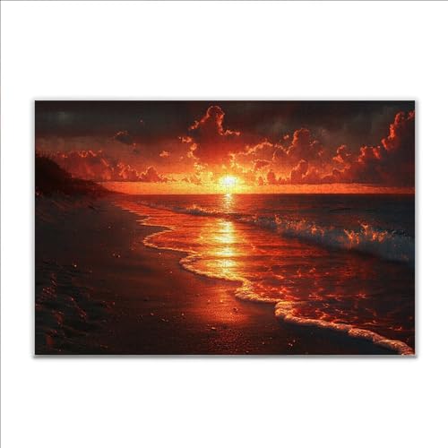 Puzzle Strand Sonnenuntergang Klassische Puzzle 200 Teile Erwachsene, Holzpuzzle Erwachsene Anspruchsvoll, 2025 Impossible Puzzel Kunst Lernspiel, Schwer DIY Wooden Jigsaw Set Ostern Geschenk P-6 von JIANFREY