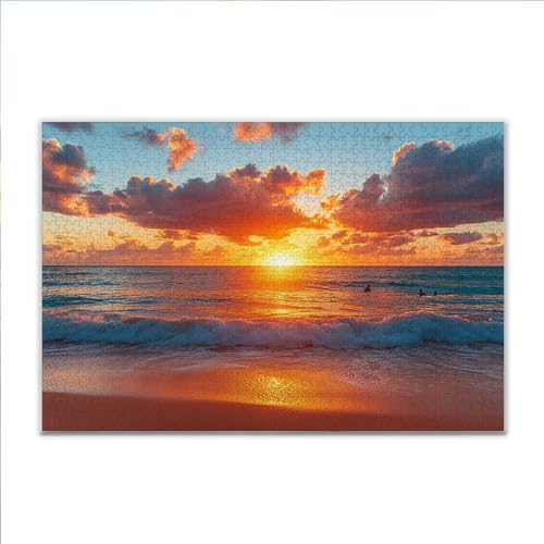 Puzzle Strand Sonnenuntergang Klassische Puzzle 3000 Teile Erwachsene, Holzpuzzle Erwachsene Anspruchsvoll, 2025 Impossible Puzzel Kunst Lernspiel, Schwer DIY Wooden Jigsaw Set Ostern Geschenk X-0 von JIANFREY