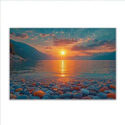 Puzzle Strand Sonnenuntergang Klassische Puzzle 3000 Teile Erwachsene, Holzpuzzle Erwachsene Anspruchsvoll, 2025 Impossible Puzzel Kunst Lernspiel, Schwer DIY Wooden Jigsaw Set Ostern Geschenk X-4 von JIANFREY