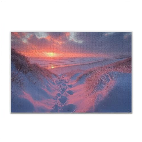 Puzzle Strand Sonnenuntergang Klassische Puzzle 5000 Teile Erwachsene, Holzpuzzle Erwachsene Anspruchsvoll, 2025 Impossible Puzzel Kunst Lernspiel, Schwer DIY Wooden Jigsaw Set Ostern Geschenk X-1 von JIANFREY