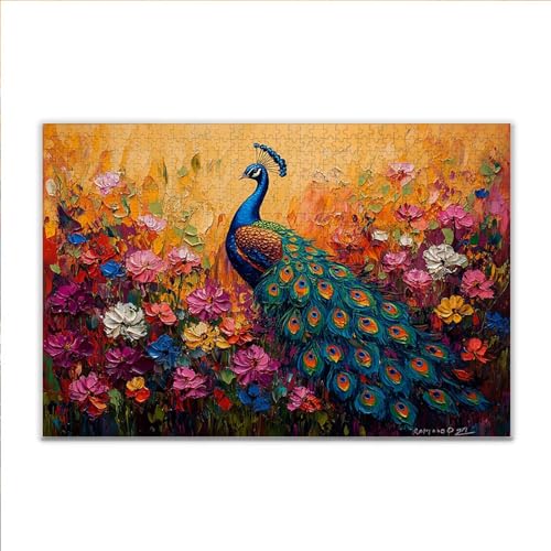 Puzzle Tier Pfau Klassische Puzzle 3000 Teile Erwachsene, Holzpuzzle Erwachsene Anspruchsvoll, 2025 Impossible Puzzel Kunst Lernspiel, Schwer DIY Wooden Jigsaw Set Einzigartiges Ostern Geschenk G-5 von JIANFREY