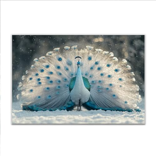 Puzzle Tier Pfau Klassische Puzzle 500 Teile Erwachsene, Holzpuzzle Erwachsene Anspruchsvoll, 2025 Impossible Puzzel Kunst Lernspiel, Schwer DIY Wooden Jigsaw Set Einzigartiges Ostern Geschenk H-0 von JIANFREY