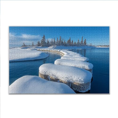 Puzzle Winter Landschaft Klassische Puzzle 1500 Teile Erwachsene, Holzpuzzle Erwachsene Anspruchsvoll, 2025 Impossible Puzzel Kunst Lernspiel, Schwer Wooden Jigsaw Set Ostern Geschenk Wohnkultur I-2 von JIANFREY
