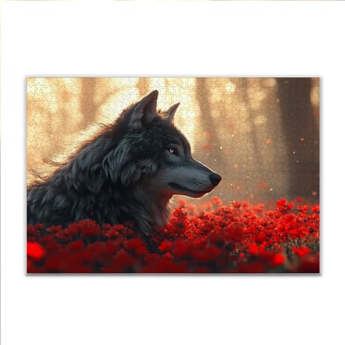 Puzzle Wolf Tier Klassische Puzzle 200 Teile Erwachsene, Holzpuzzle Erwachsene Anspruchsvoll, 2025 Impossible Puzzel Kunst Lernspiel, Schwer DIY Wooden Jigsaw Set Einzigartiges Ostern Geschenk N-9 von JIANFREY