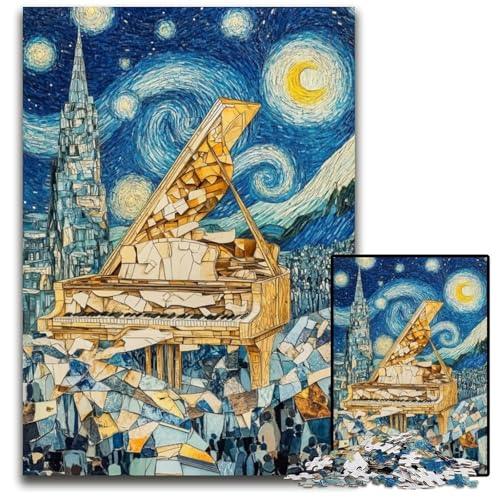 1000 Puzzleteile für Erwachsene, Art Piano, Papppuzzle für Familienspaß, geeignet als Schreibtischdekoration für Kinder ab 14 Jahren, 26x38cm von JIANGENNF
