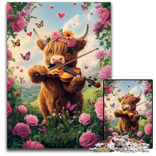 1000 Puzzleteile für Erwachsene, Yak-Puzzle aus Holz, Lernspiel, Herausforderungsspielzeug für Erwachsene und Jugendliche, 50x75cm von JIANGENNF