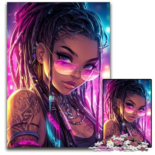 1000 Teile Puzzle für Erwachsene, Afroamerikanerin, Holzpuzzle, Spiel für Erwachsene, Geschenk, interaktives Familienspiel, Gehirn-Herausforderung, Geschenk, 50x75cm von JIANGENNF