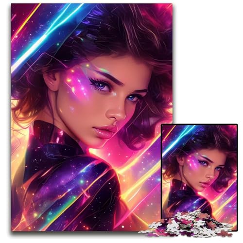 1000 Teile Puzzle für Erwachsene, Anime-Mädchen, Holzpuzzle, pädagogisches Denkspiel, künstlerische Heim- und Bürodekoration, ab 14 Jahren, 50x75cm von JIANGENNF