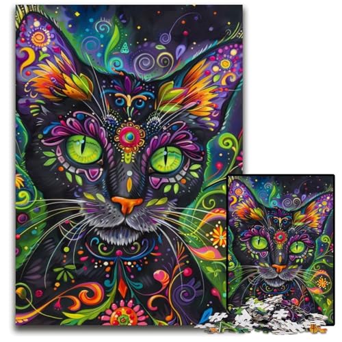 1000 Teile Puzzle für Erwachsene, Art Cat, Holzpuzzle, Weihnachten, Halloween, Ostern, Neujahr, 50x75cm 1000 Teile Puzzle für Erwachsene, Art Cat, Holzpuzzle, Weihnachten, Halloween, Ostern, Neujahr, 50x75cm von JIANGENNF
