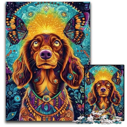 1000 Teile Puzzle für Erwachsene, Dackel-Schmetterling, Karton-Puzzle, Weihnachten, Halloween, Ostern, Neujahr, 26x38cm 1000 Teile Puzzle für Erwachsene, Dackel-Schmetterling, Karton-Puzzle, Weihnachten, Halloween, Ostern, Neujahr, 26x38cm von JIANGENNF