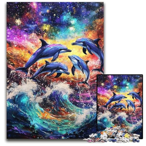1000 Teile Puzzle für Erwachsene, Delfin-Ölgemälde, Holzpuzzle für Erwachsene, Lernspiel, Herausforderungsspielzeug für Erwachsene und Jugendliche, 50x75cm 1000 Teile Puzzle für Erwachsene, Delfin-Ölgemälde, Holzpuzzle für Erwachsene, Lernspiel, Herausforderungsspielzeug für Erwachsene und Jugendliche, 50x75cm von JIANGENNF