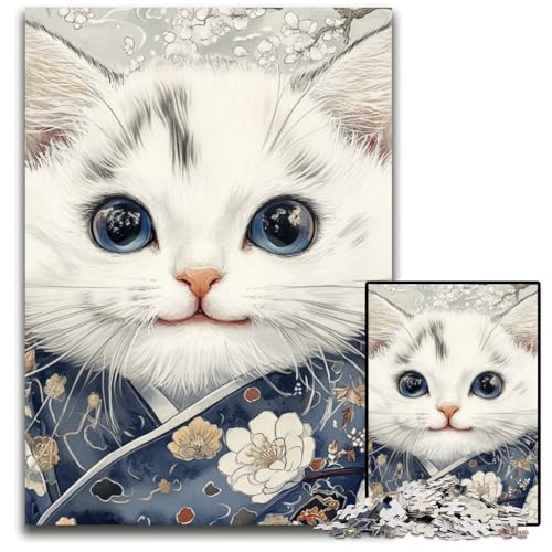 1000 Teile Puzzle für Erwachsene, Fantasie-Katze, Kartonpuzzle für Erwachsene, Lernspiel, Herausforderungsspielzeug für Erwachsene Teenager, 26x38cm von JIANGENNF