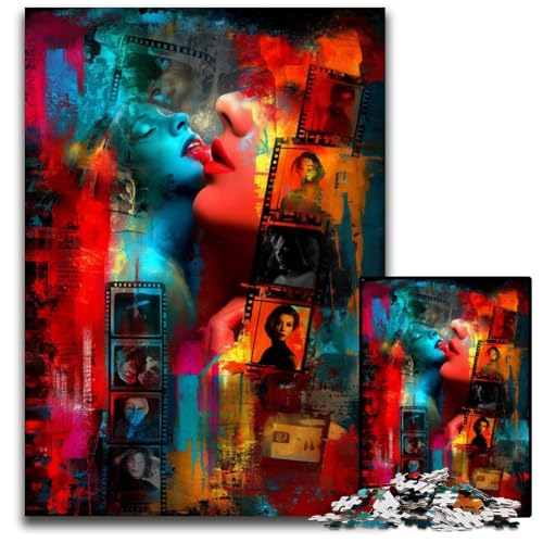 1000 Teile Puzzle für Erwachsene, Filmcollage, Kartonpuzzle für Erwachsene, Lernspiel, Herausforderungsspielzeug für Erwachsene Teenager, 26x38cm von JIANGENNF
