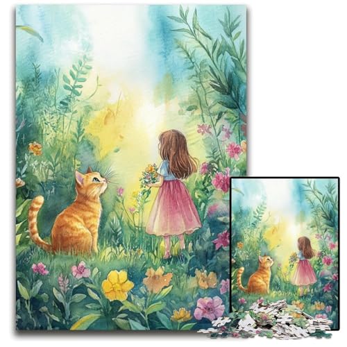 1000 Teile Puzzle für Erwachsene, Kätzchen und Mädchen, Papppuzzle, Weihnachten, Halloween, Ostern, Neujahr, 26x38cm 1000 Teile Puzzle für Erwachsene, Kätzchen und Mädchen, Papppuzzle, Weihnachten, Halloween, Ostern, Neujahr, 26x38cm von JIANGENNF