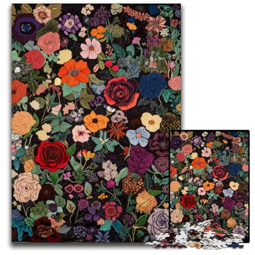 1000 Teile Puzzle für Erwachsene, Mohn, Holzpuzzle, Spiel für Erwachsene, Geschenk, interaktives Familienspiel, Gehirn-Herausforderung, Geschenk, 50x75cm von JIANGENNF