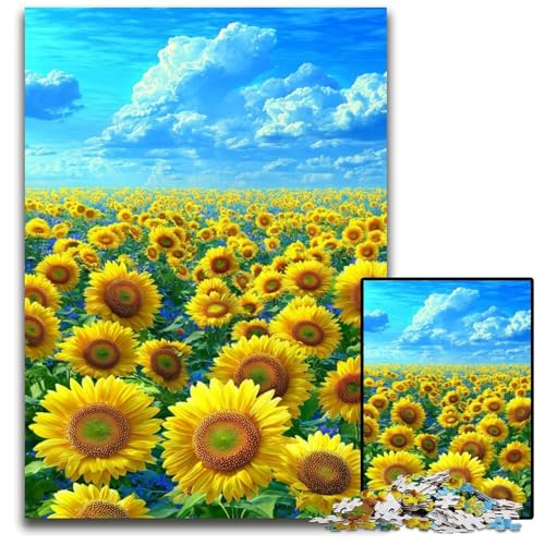 1000 Teile Puzzle für Erwachsene, Sonnenblume, Holzpuzzle, pädagogisches Denkspiel, künstlerische Heim- und Bürodekoration, ab 14 Jahren, 50x75cm 1000 Teile Puzzle für Erwachsene, Sonnenblume, Holzpuzzle, pädagogisches Denkspiel, künstlerische Heim- und Bürodekoration, ab 14 Jahren, 50x75cm von JIANGENNF