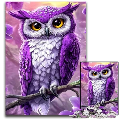 1000 Teile Puzzle für Erwachsene Eule Karton Puzzles Spiel für Erwachsene Geschenk Familieninteraktives Spiel Gehirnherausforderung Geschenk 26X38CM von JIANGENNF