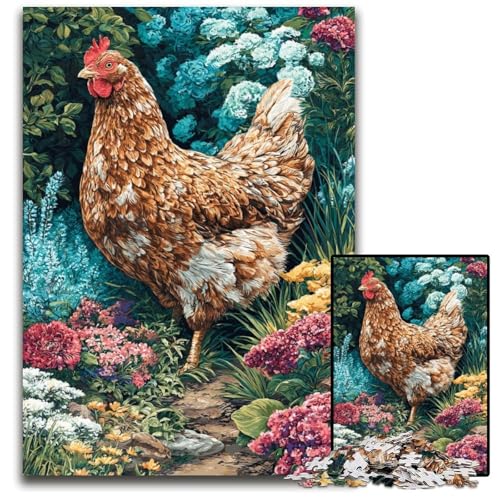 1000 Teile Puzzle für Erwachsene Fantasie Hahn Holzpuzzle Spiel für Erwachsene Geschenk Familieninteraktives Spiel Gehirnherausforderung Geschenk 50X75CM von JIANGENNF
