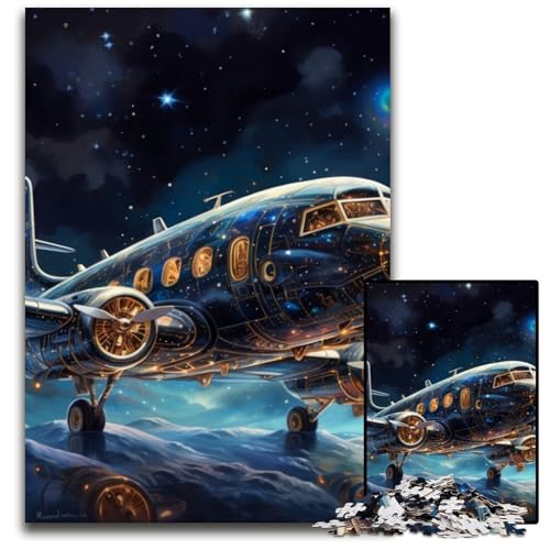 1000-teiliges Fantasy-Flugzeug-Puzzle für Erwachsene, anspruchsvolles Denkspiel für Teenager, unterhaltsames interaktives Spiel für die ganze Familie, 50x75cm/19,68x29,52 Zoll von JIANGENNF
