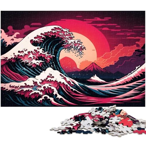 1000-teiliges Fantasy-Puzzle mit japanischen Wellen für Erwachsene, Denksportspiel, interaktives Familienspiel, geeignet für Kinder ab 14 Jahren, 26 x 38 cm / 10,23 x 14,96 Zoll 1000-teiliges Fantasy-Puzzle mit japanischen Wellen für Erwachsene, Denksportspiel, interaktives Familienspiel, geeignet für Kinder ab 14 Jahren, 26 x 38 cm / 10,23 x 14,96 Zoll von JIANGENNF