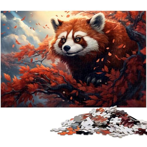 1000-teiliges Fantasy-Puzzle mit rotem Panda für Erwachsene, Denkspiel, interaktives Familienspiel, geeignet für Kinder ab 14 Jahren, 26 x 38 cm / 10,23 x 14,96 Zoll 1000-teiliges Fantasy-Puzzle mit rotem Panda für Erwachsene, Denkspiel, interaktives Familienspiel, geeignet für Kinder ab 14 Jahren, 26 x 38 cm / 10,23 x 14,96 Zoll von JIANGENNF