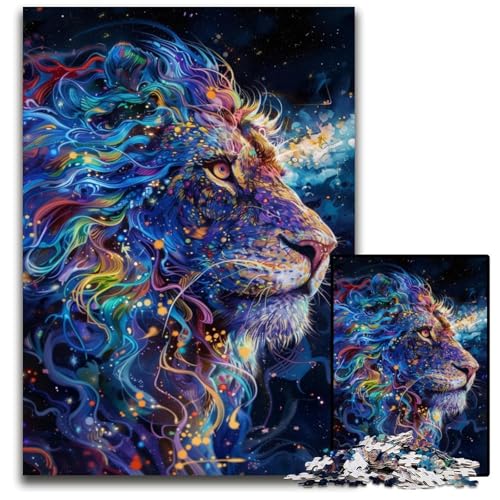 1000-teiliges Jigsaw Art Lions-Puzzle für Erwachsene, anspruchsvolles Denkspiel für Teenager, unterhaltsames interaktives Spiel für die ganze Familie, 26x38cm/10,23x14,96 Zoll von JIANGENNF