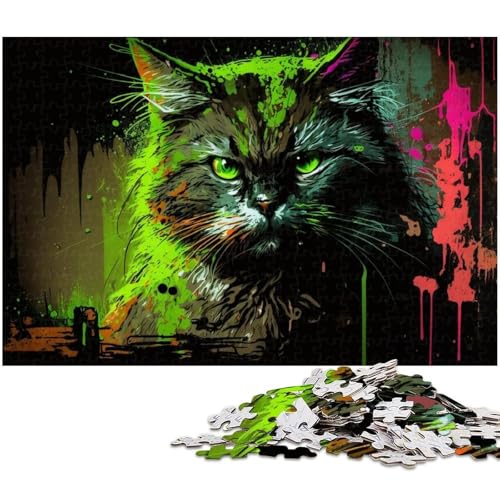 1000-teiliges Katzenpuzzle für Erwachsene, Denkspiel, interaktives Familienspiel, geeignet für Kinder ab 14 Jahren, 26 x 38 cm / 10,23 x 14,96 Zoll 1000-teiliges Katzenpuzzle für Erwachsene, Denkspiel, interaktives Familienspiel, geeignet für Kinder ab 14 Jahren, 26 x 38 cm / 10,23 x 14,96 Zoll von JIANGENNF