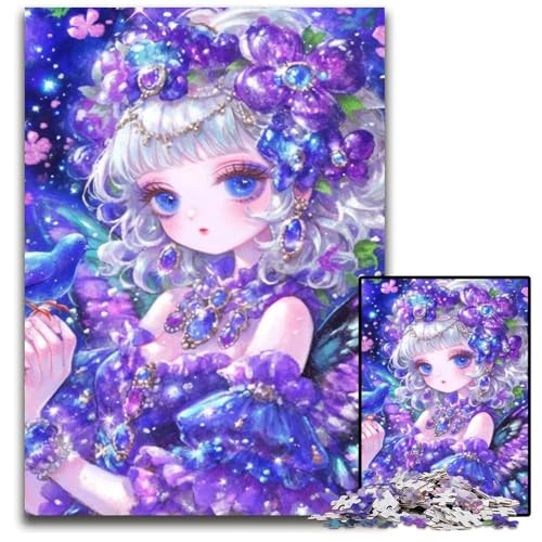 1000-teiliges Puzzle, Anime-Mädchen, Holzpuzzle, Stressabbau, Staycation, Zeit totzuschlagen, EIN Kunstwerk für Kinder ab 14 Jahren, 50x75cm von JIANGENNF