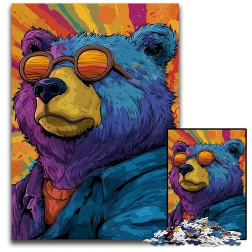 1000-teiliges Puzzle, Braunbär, Holzpuzzle, anspruchsvolles Denkspiel für Teenager, Spaß am Familienspielabend, 50x75cm 1000-teiliges Puzzle, Braunbär, Holzpuzzle, anspruchsvolles Denkspiel für Teenager, Spaß am Familienspielabend, 50x75cm von JIANGENNF