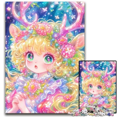1000-teiliges Puzzle, Cartoon-Puzzle mit kleinem Hirschmädchen, Kartonpuzzle, Lernspiele, fördert die Liebe zwischen Paaren, für Kinder ab 14 Jahren, 26x38cm 1000-teiliges Puzzle, Cartoon-Puzzle mit kleinem Hirschmädchen, Kartonpuzzle, Lernspiele, fördert die Liebe zwischen Paaren, für Kinder ab 14 Jahren, 26x38cm von JIANGENNF