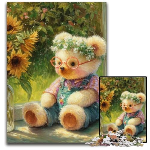 1000-teiliges Puzzle, Cartoon-Teddybär, Holzpuzzle, anspruchsvolles Denkspiel für Teenager, Spaß für den Familienspielabend, 50x75cm 1000-teiliges Puzzle, Cartoon-Teddybär, Holzpuzzle, anspruchsvolles Denkspiel für Teenager, Spaß für den Familienspielabend, 50x75cm von JIANGENNF