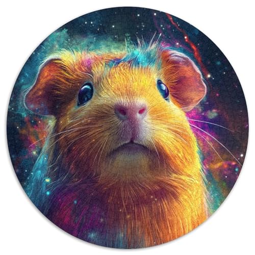 1000-teiliges Puzzle, Galaxie-Meerschweinchen, rundes Puzzle, 1000 Teile, pädagogische Aktivität zur Verbesserung kognitiver Fähigkeiten (Größe 67,5 x 67,5 cm) von JIANGENNF