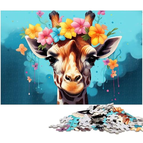 1000-teiliges Puzzle, Giraffenblumen, Holzpuzzle für Erwachsene, Spiel für Erwachsene, Geschenk, Familien-Interaktives Spiel, Gehirn-Herausforderung, Geschenk, 50 x 75 cm / 19,68 x 29,52 Zoll 1000-teiliges Puzzle, Giraffenblumen, Holzpuzzle für Erwachsene, Spiel für Erwachsene, Geschenk, Familien-Interaktives Spiel, Gehirn-Herausforderung, Geschenk, 50 x 75 cm / 19,68 x 29,52 Zoll von JIANGENNF