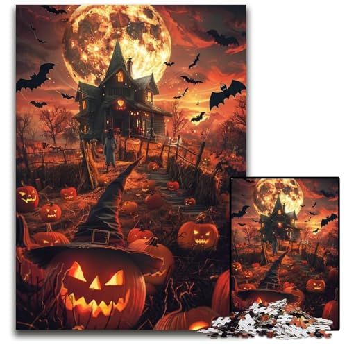 1000-teiliges Puzzle, Halloween-Schloss, Papppuzzle, anspruchsvolles Denkspiel für Teenager, Spaß am Familienspielabend, 26x38cm 1000-teiliges Puzzle, Halloween-Schloss, Papppuzzle, anspruchsvolles Denkspiel für Teenager, Spaß am Familienspielabend, 26x38cm von JIANGENNF