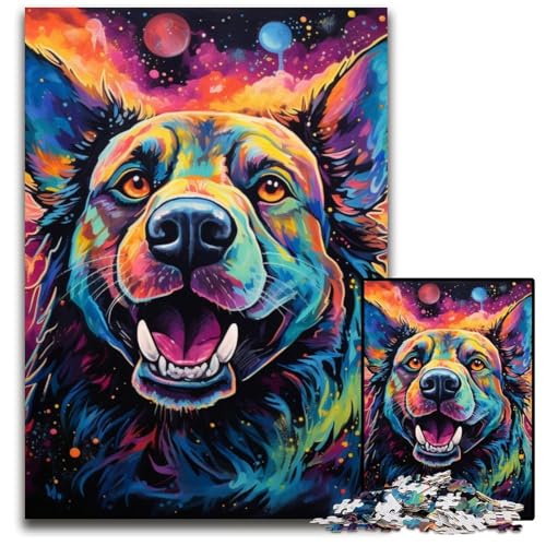 1000-teiliges Puzzle, Kunst, Deutscher Schäferhund, schwierige Puzzles für Erwachsene, anspruchsvolles DIY-Denkspiel, perfektes Familienspiel oder dekoratives Geschenk, 50x75cm/19,68x29,52 Zoll 1000-teiliges Puzzle, Kunst, Deutscher Schäferhund, schwierige Puzzles für Erwachsene, anspruchsvolles DIY-Denkspiel, perfektes Familienspiel oder dekoratives Geschenk, 50x75cm/19,68x29,52 Zoll von JIANGENNF