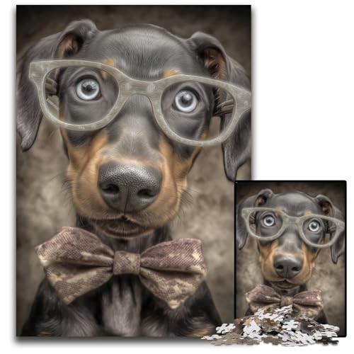 1000-teiliges Puzzle, Kunst-Hund, Holzpuzzle, Spiele, Spielzeug, Geschenk, stärkt die Liebe zwischen Paaren, für Kinder ab 14 Jahren, 50x75cm von JIANGENNF