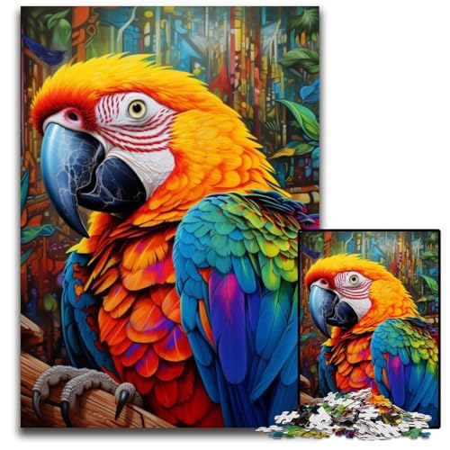 1000-teiliges Puzzle, Kunstpapagei, Papppuzzle für Erwachsene, Gehirn-Herausforderungsgeschenk, pädagogische Aktivität für Teenager, 26x38cm/10,23x14,96 Zoll 1000-teiliges Puzzle, Kunstpapagei, Papppuzzle für Erwachsene, Gehirn-Herausforderungsgeschenk, pädagogische Aktivität für Teenager, 26x38cm/10,23x14,96 Zoll von JIANGENNF