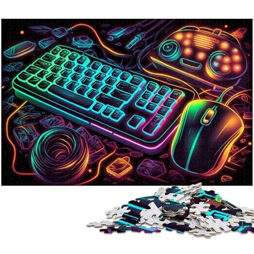 1000-teiliges Puzzle, Neon-Retro-Spiele, Rätsel für Erwachsene, Denkspiel, interaktives Familienspiel, geeignet für Kinder ab 14 Jahren, 26 x 38 cm / 10,23 x 14,96 Zoll 1000-teiliges Puzzle, Neon-Retro-Spiele, Rätsel für Erwachsene, Denkspiel, interaktives Familienspiel, geeignet für Kinder ab 14 Jahren, 26 x 38 cm / 10,23 x 14,96 Zoll von JIANGENNF