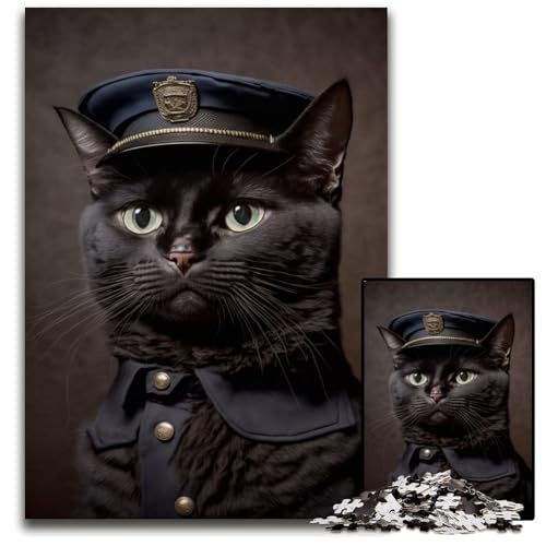 1000-teiliges Puzzle, Polizeikatze, Puzzle, Denkspiel für Teenager und Familieninteraktion, 50x75cm/19,68x29,52 Zoll 1000-teiliges Puzzle, Polizeikatze, Puzzle, Denkspiel für Teenager und Familieninteraktion, 50x75cm/19,68x29,52 Zoll von JIANGENNF