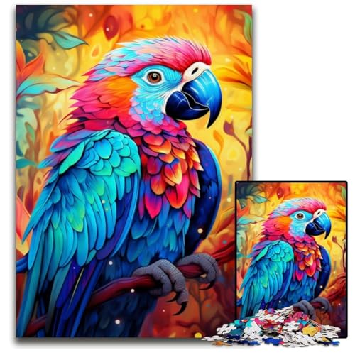 1000-teiliges Puzzle, Tiere, Vögel, Papageien, Holzpuzzle, Weihnachten, Halloween, Ostern, Neujahr, 50x75cm/19,68x29,52 Zoll von JIANGENNF