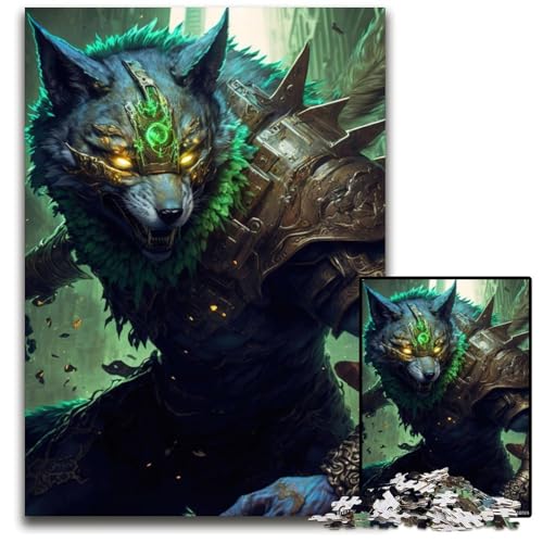 1000-teiliges Puzzle, Wolfskrieger, anspruchsvolles Denkspiel, Familienaktivität, Heimdekoration, 26x38cm/10,23x14,96 Zoll 1000-teiliges Puzzle, Wolfskrieger, anspruchsvolles Denkspiel, Familienaktivität, Heimdekoration, 26x38cm/10,23x14,96 Zoll von JIANGENNF