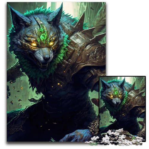 1000-teiliges Puzzle, Wolfskrieger-Puzzle, Denkspiel für Teenager und Familieninteraktion, 50x75cm/19,68x29,52 Zoll 1000-teiliges Puzzle, Wolfskrieger-Puzzle, Denkspiel für Teenager und Familieninteraktion, 50x75cm/19,68x29,52 Zoll von JIANGENNF