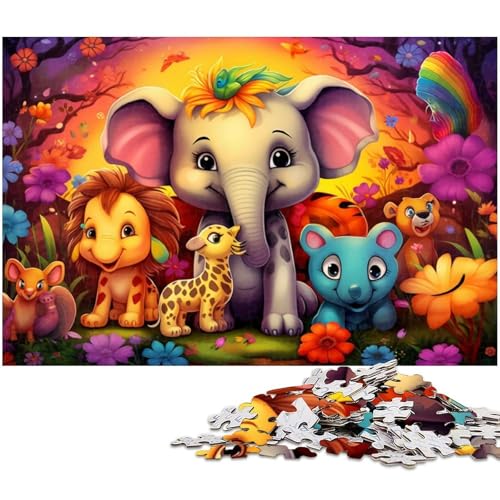 1000-teiliges Puzzle, bunter Elefant, Kartonpuzzle für Erwachsene, Spiel für Erwachsene, Geschenk, interaktives Familienspiel, Gehirn-Herausforderung, Geschenk, 26 x 38 cm / 10,23 x 14,96 Zoll 1000-teiliges Puzzle, bunter Elefant, Kartonpuzzle für Erwachsene, Spiel für Erwachsene, Geschenk, interaktives Familienspiel, Gehirn-Herausforderung, Geschenk, 26 x 38 cm / 10,23 x 14,96 Zoll von JIANGENNF